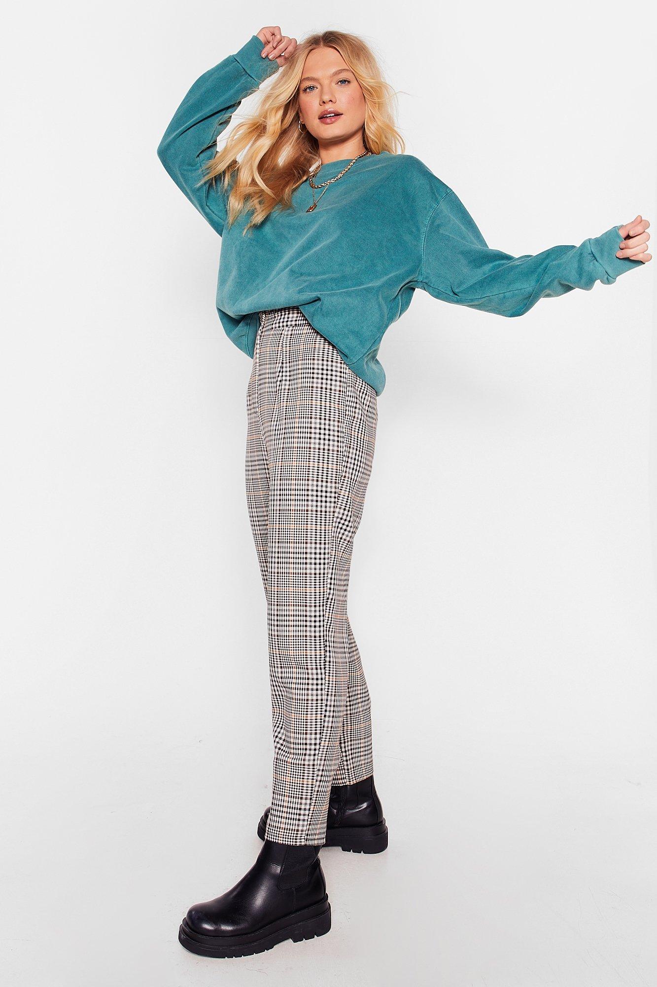 Plaid high rise on sale pants